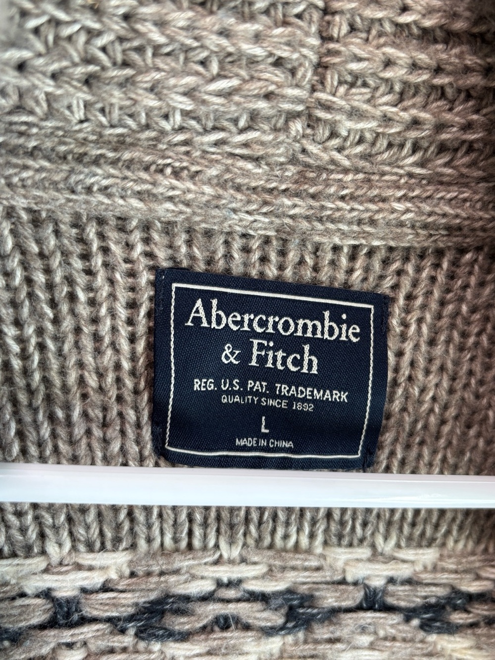 Abercrombie & Fitch Shawl Collar Cardigan Sweater Neutral Women’s Size Large - Picture 3 of 7